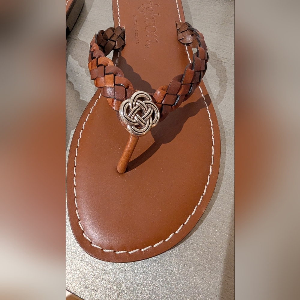 Brighton Tan Braided Sandals with Silver Detail - Picture 2 of 12